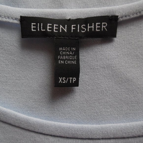 Eileen Fisher Scoop Neck Long Silk‎ Jersey Tank Top Blue Sleeveless Shirt - Picture 9 of 9